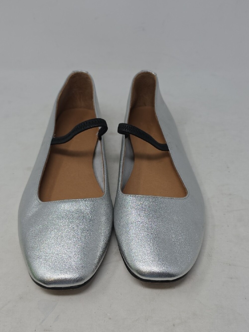 Madewell The Greta Silver Metallic Leather  Ballet Flats Size 9.5 - Picture 2 of 6